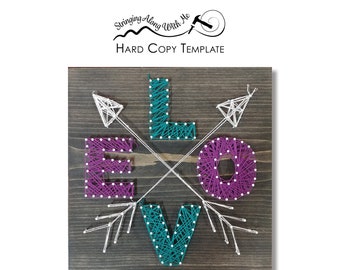 Love Arrow String Art Template - Card Stock Template