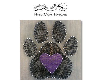 Paw Print String Art Template - Card Stock Template