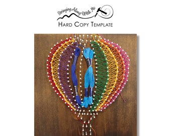 Hot Air Balloon String Art Template - Card Stock Template
