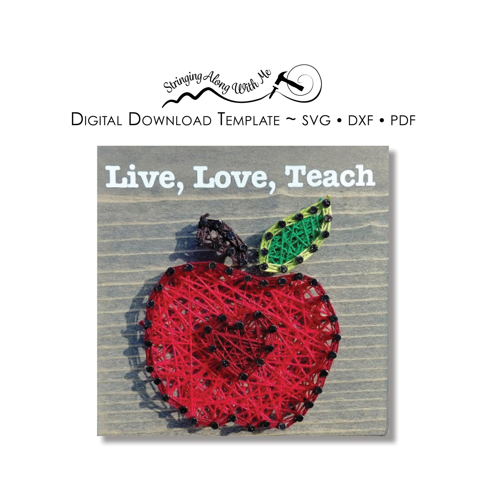 Apple Stringtemplate Digital Download-string Art Template Apple Teacher SVG - Etsy