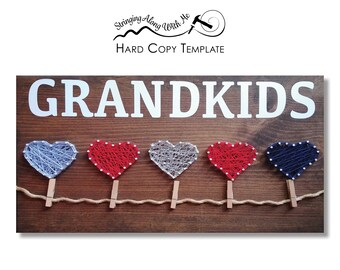Grandkids Photo Frame String Art Template - Card Stock Template