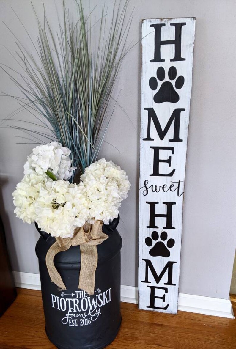 Home Sweet Home with Paw Dog Welcome Sign Front Porch Decor Fall Welcome Sign Vertical Paw print Wedding Gift Cat PaintandPineDesigns Home Sweet Home with Paw Dog Welcome Sign Front Porch Decor Fall Welcome Sign Vertical Paw print Wedding Gift Cat PaintandPineDesigns