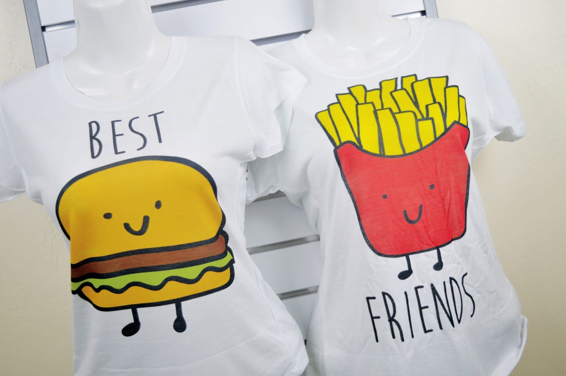 Best Friends Hamburger and Fries Shirts per Shirt Etsy