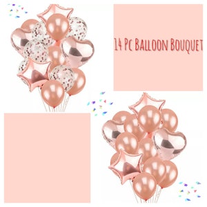 Balloon Bouquet/Wedding Balloons/Engagement Party Decorations/Baby Shower Balloons/Bachelorette Balloons/Rose Gold Balloons.