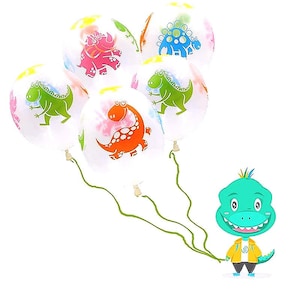10 Dino Latex Balloons Cute Dinosaur Party Balloons 12 Dinosaur Birthday Decorations Dinosaur Balloons for Girls Colorful Balloon for Boys. image 3