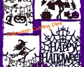 Happy Halloween Metal Cutting Dies Craft Dies Card Making Scrapbooking Halloween Cutting Die to Make Die Cuts Witch Jack-O-Lantern Spider