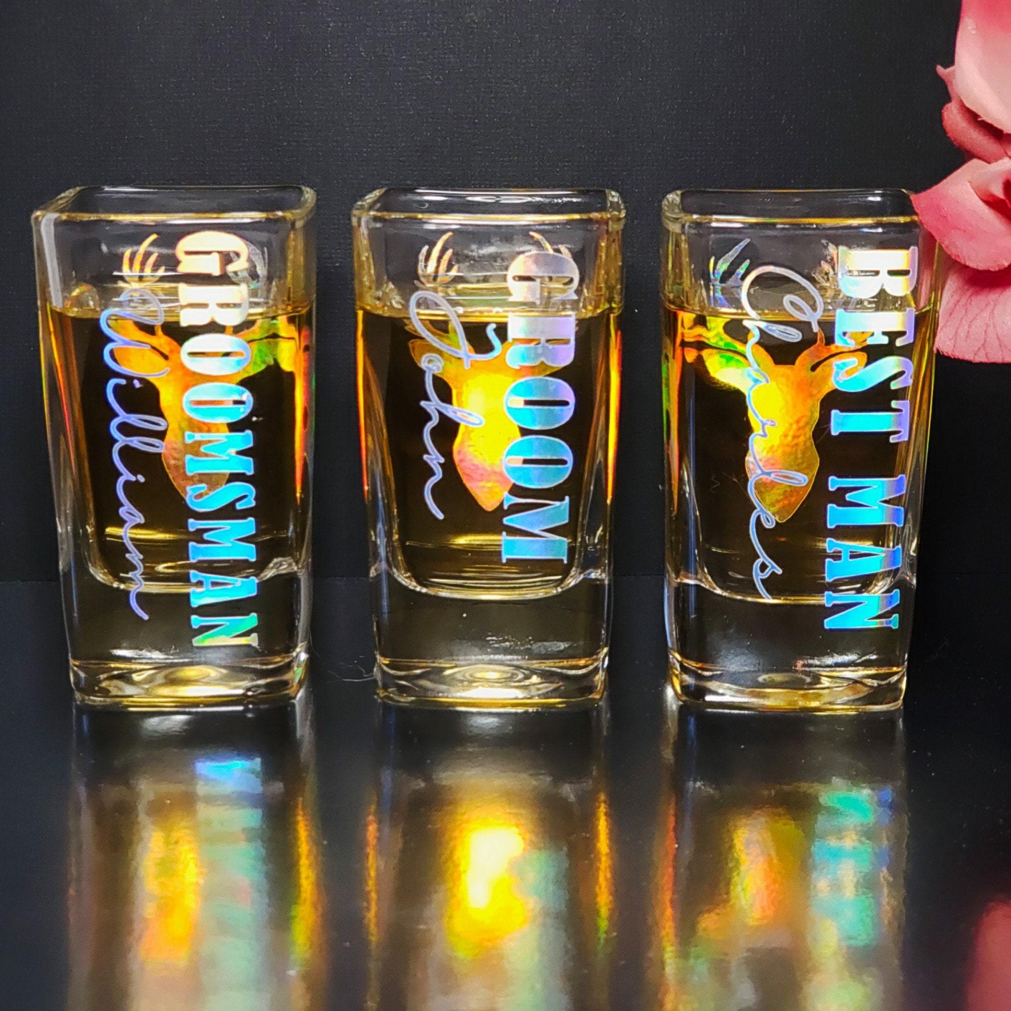 Custom Shot Glasses Groomsmen Shot Glass Wedding Favor Shot Etsy UK