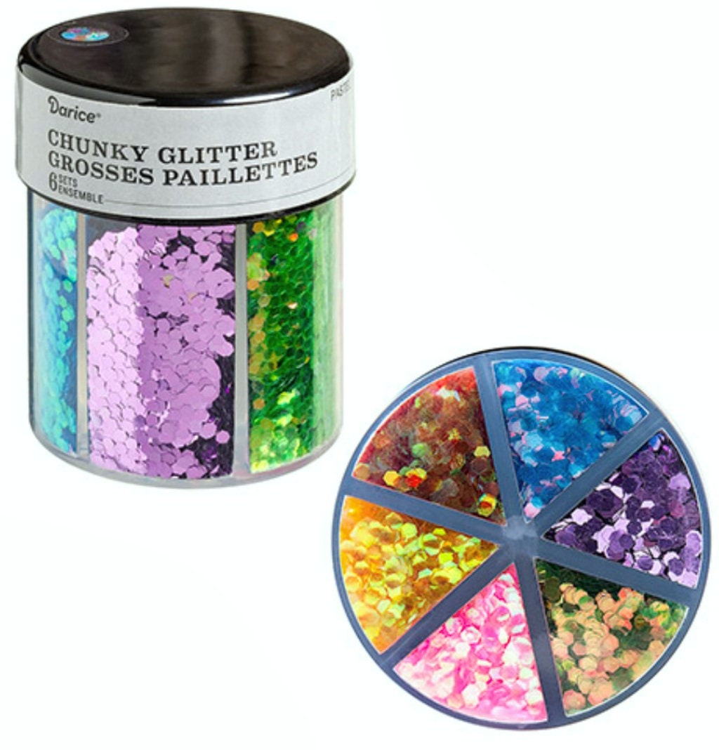 6x Chunky Glitter Set Craft Glitter Slime Glitter Loose Glitter