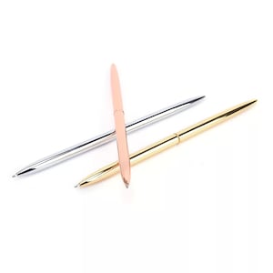 Rose Gold Pen Slim Metal Ballpoint Pens Silver Pen Gold Pen Wedding Guestbook Pen Planner Pen Slim Metal Pen