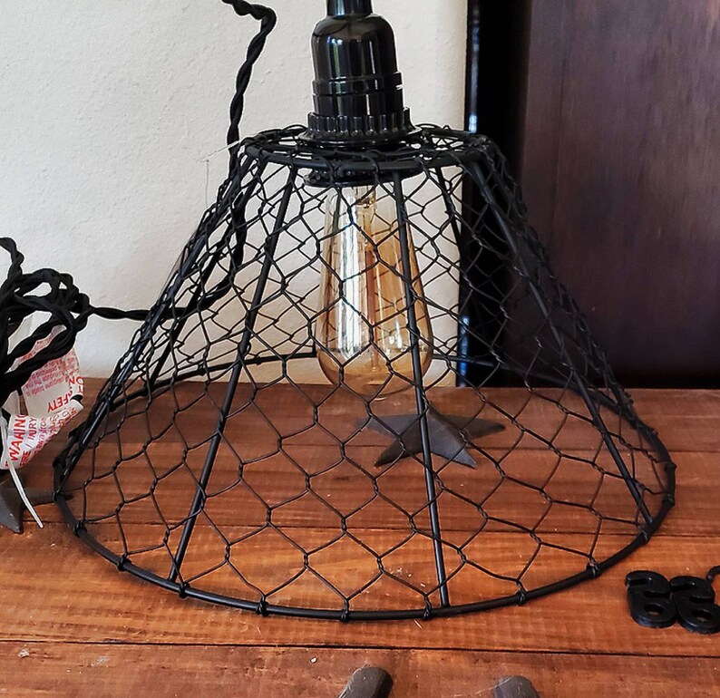 Pendant Lamp Shade Chicken Wire Pendant Light Chicken Wire | Etsy