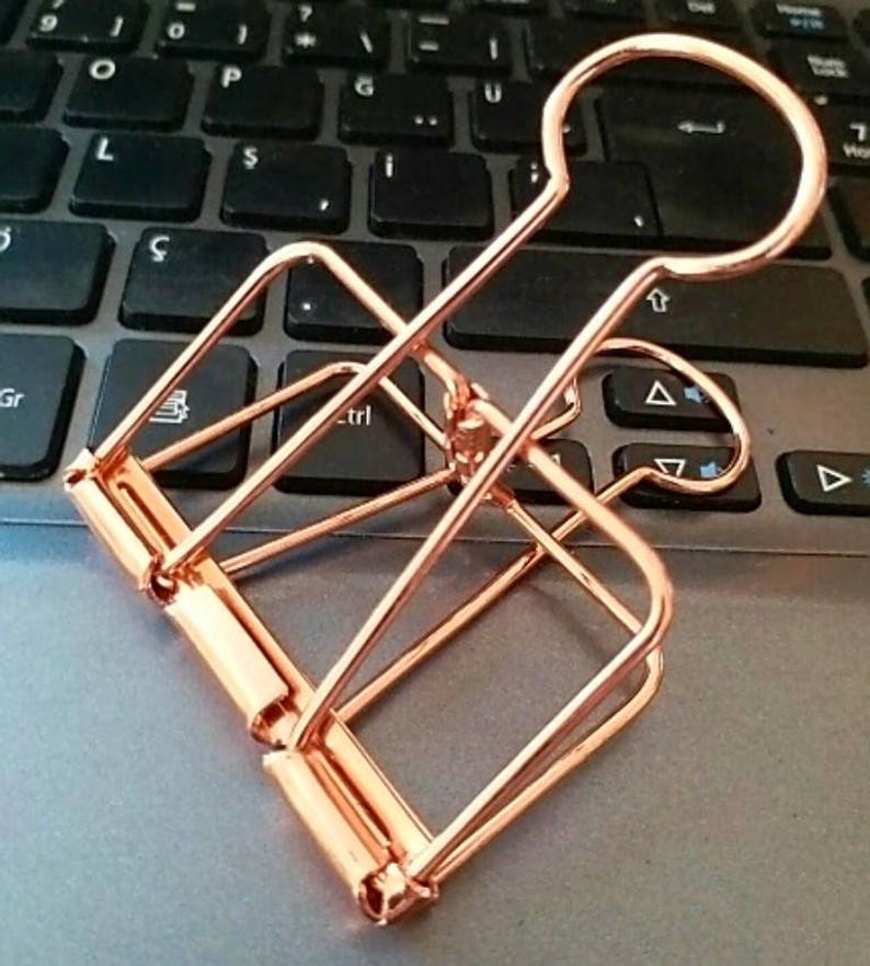 612 Page Holder/Rose Gold Paper Clips/Large Rose Gold Binder Etsy