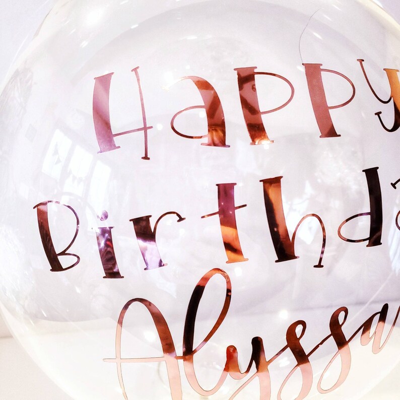 Custom Vinyl Decal for Personalized Balloon Name Decal Clear Round Balloon with Custom Text Balloon Sticker Name Sticker Gift Box Decal