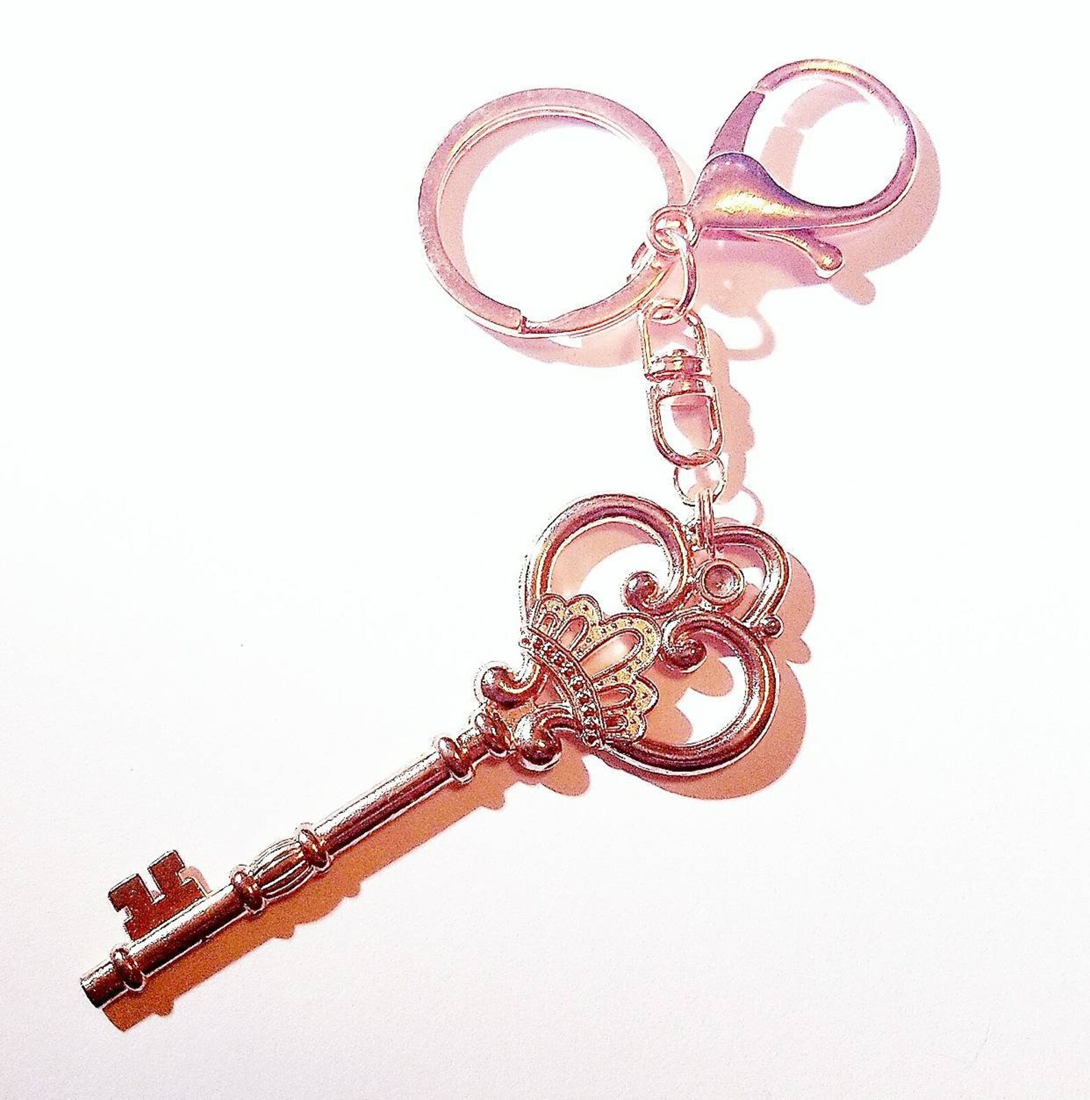 Extra Large Rose Gold Key Chain/Key Ring/Personalized Etsy