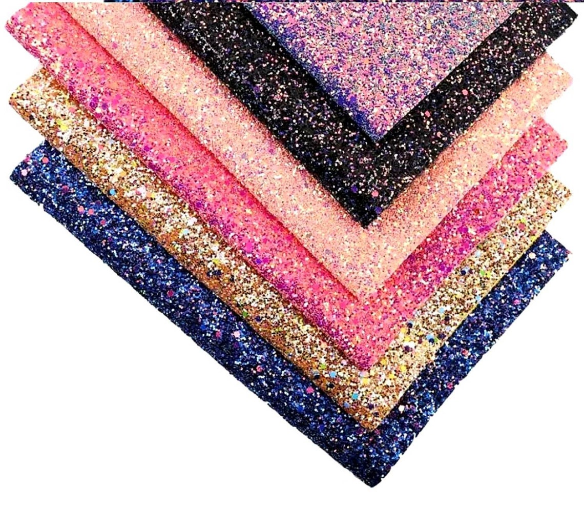 9x12 Glitter Fabric Sheet/ Faux Leather Sheets/Chunky Glitter Etsy