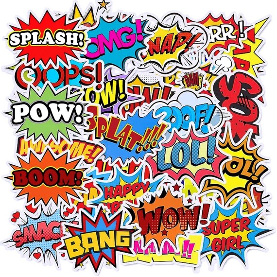 Onomatopoeia Buzz Words Funny Stickers Variety Pack/oops Bang - Etsy UK Onomatopoeia Buzz Words Funny Stickers Variety Pack/oops Bang - Etsy UK