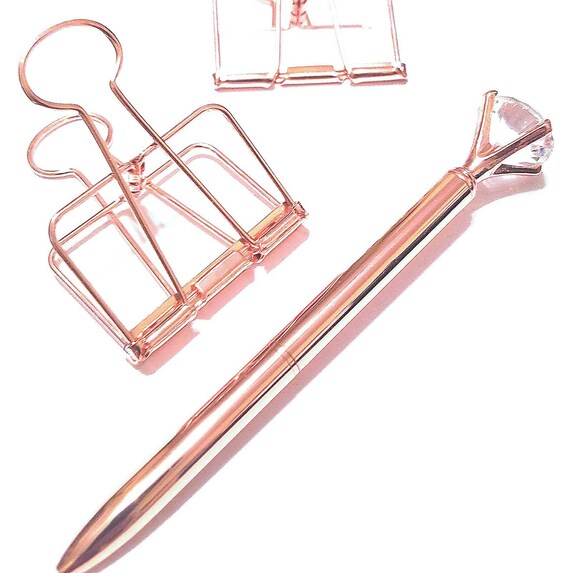 Extra Large Rose Gold Wire Binder Clips Copper Paper Clips Planner Clip