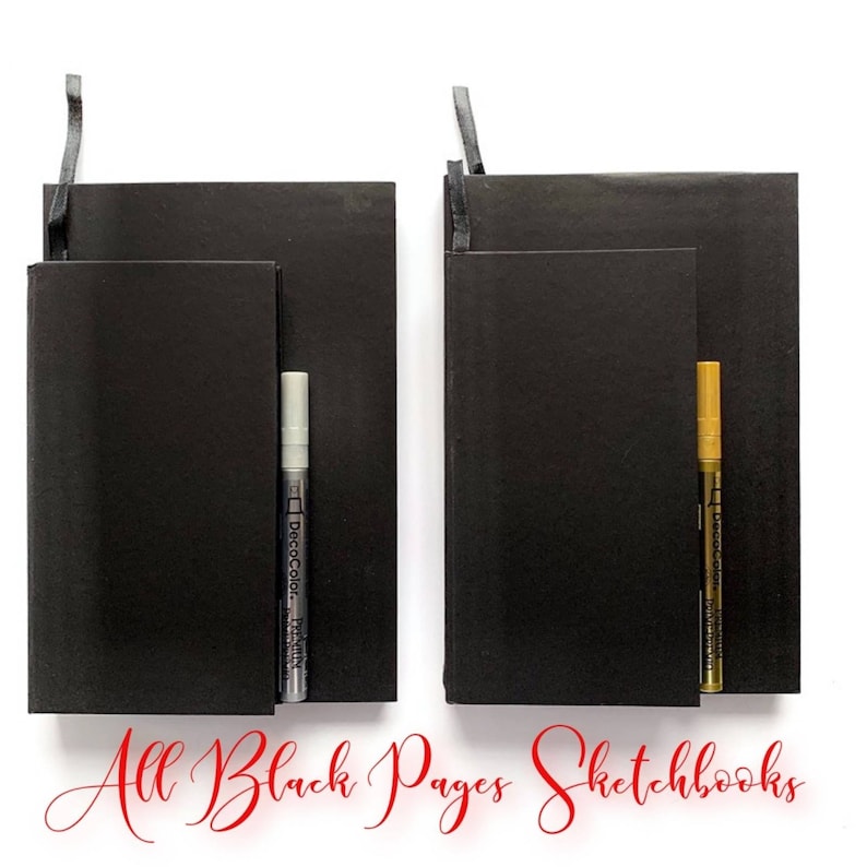 Black Paper Notebook/black Sketch Book/art Journal/ Planner Etsy UK