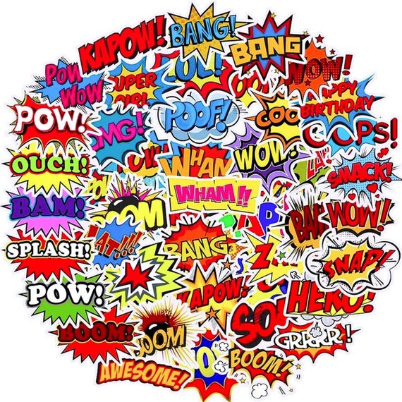 Onomatopoeia Buzz Words Funny Stickers Variety Pack/oops Bang - Etsy UK Onomatopoeia Buzz Words Funny Stickers Variety Pack/oops Bang - Etsy UK