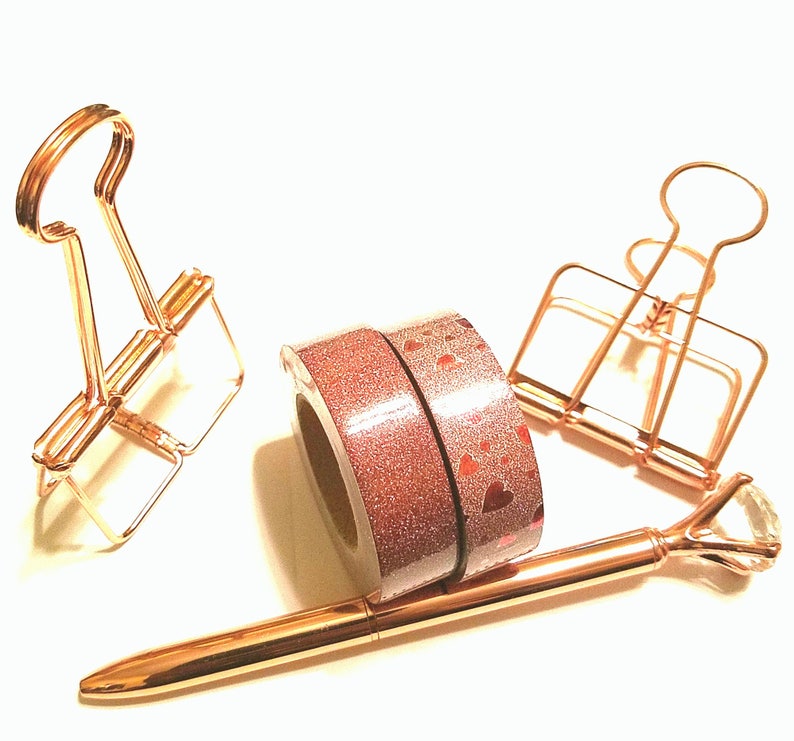 612 Page Holder/Rose Gold Paper Clips/Large Rose Gold Binder Etsy