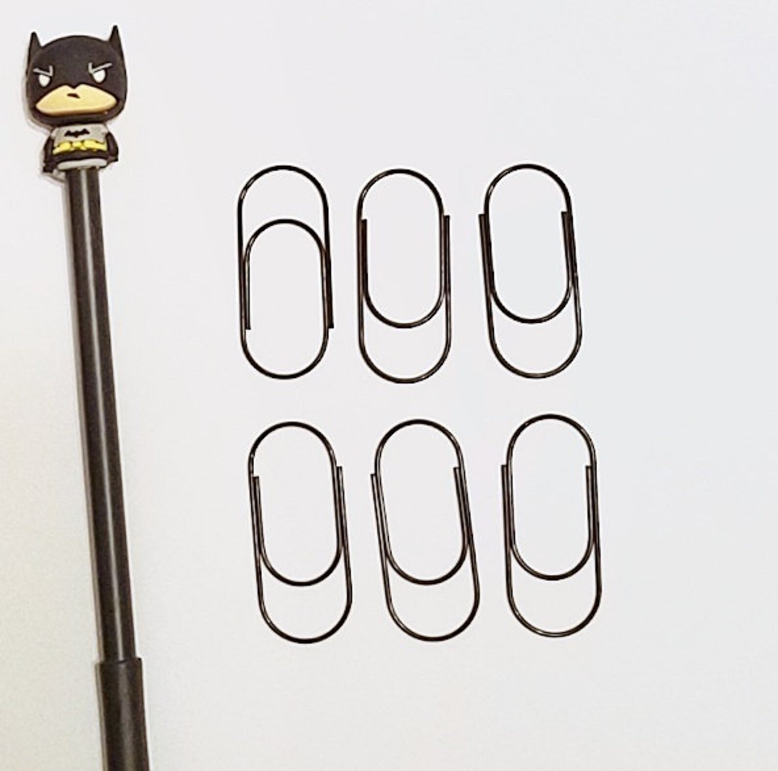 6 Large WIDE Paper Clips Black Paper Clips Silver Paper Clips Etsy