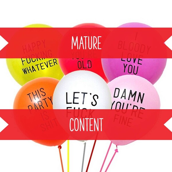 Naughty Party Rude Balloons Adult Birthday Party Decorations Birthday Balloons Rude Party Balloons Naughty Gift Funny Gag Gift