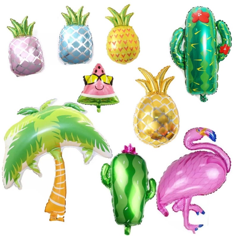 9 Pc Luau Party Decorations Jungle Baby Shower Tropical Party Etsy