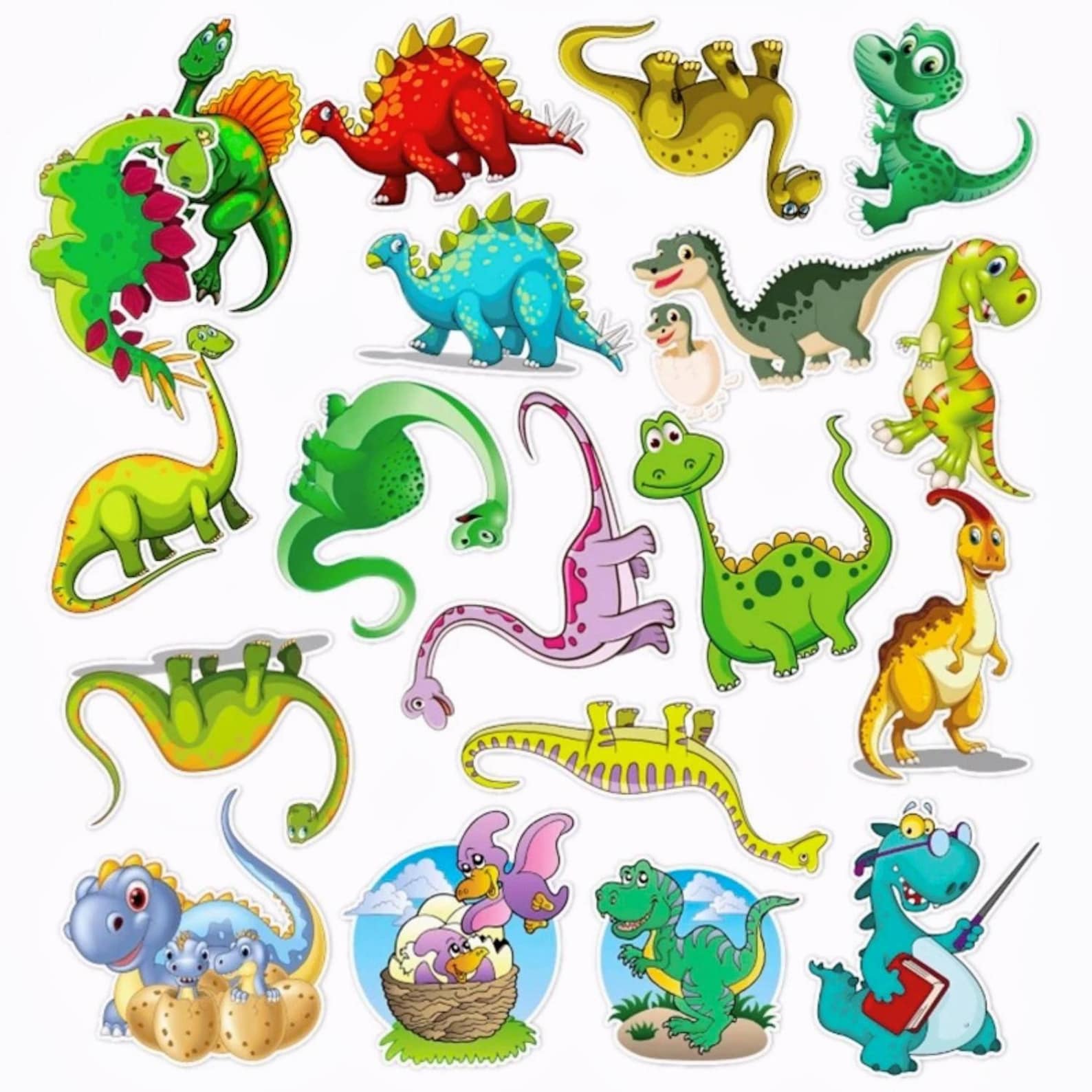 Baby Dinosaur Sticker Pack Dinosaur Laptop Stickers Cute Etsy