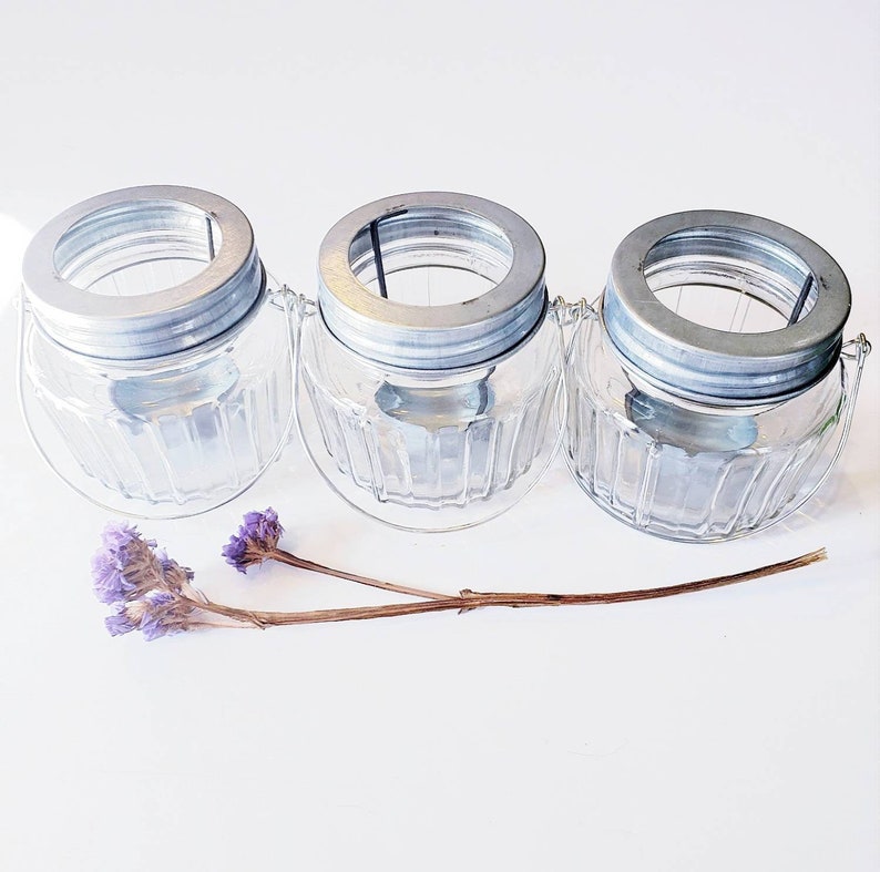 Set of 2/mason Jar Hanging Votive Holders/clear Glass Etsy