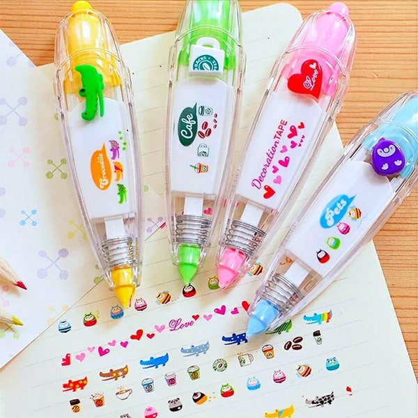 Correction Tape Washi Tape Decorative Tape Correction Pen Planner Pen Cute Deco Tape Kawaii Washi Tape Kids Crafts Party Favors