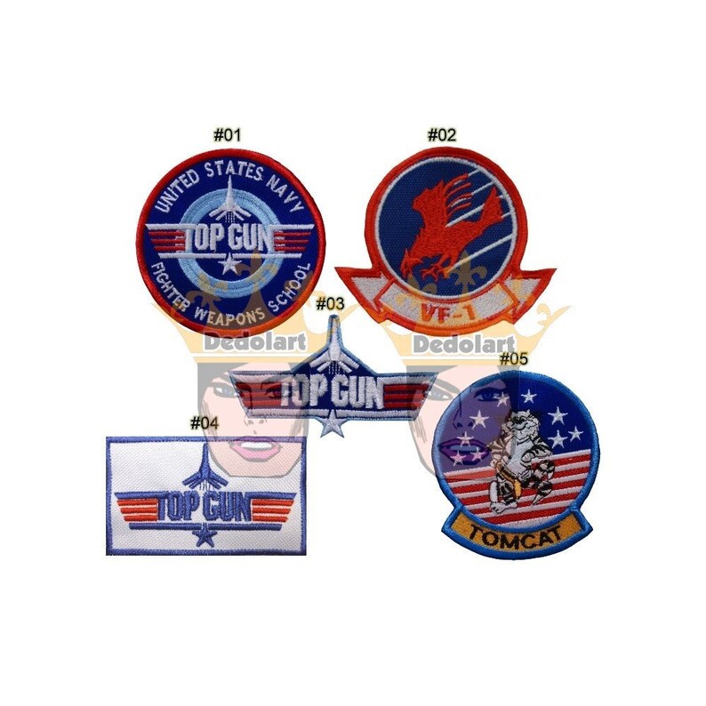 EMBROIDERED MAVERICK TOP GUN PATCH iron on cloth 80/'s Tom Cruise collectors item