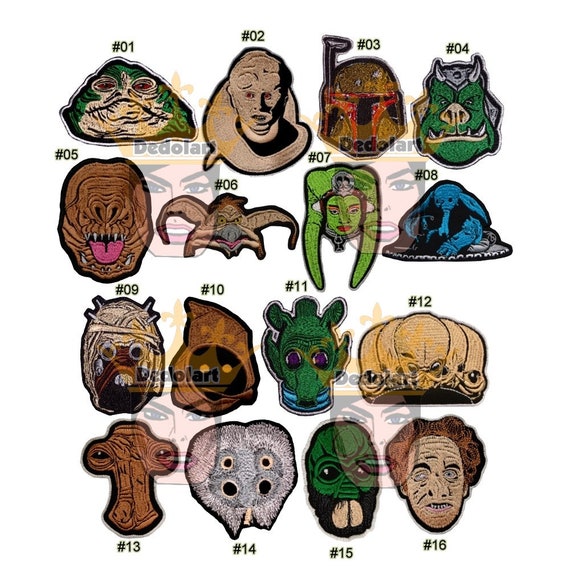 Star Wars Embroidered Patch Movie Film Jabba The Hutt Palace Mos Eisley Cantina Boba Fett Greedo Tusken Raider Bib Fortuna Rancor Gamorrean