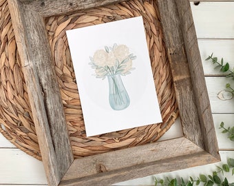 Hydrangeas Bouquet Art Print - floral bouquet - 5x7 8x10 - spring flowers - tulips - hydrangeas