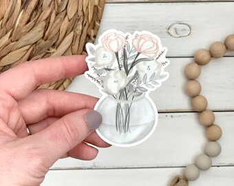 Spring Floral Bouquet Sticker - vinyl sticker - flower stickers - spring bouquet
