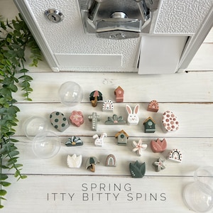 Bitty Vending Machine SURPRISE Spins - spring Easter garden - tiny wood decor - tiered tray