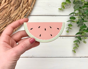 Individual Wood Watermelon Slices - mini watermelon decor - summer decor - watermelon tiered tray - painted watermelon