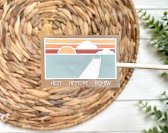 Sabbath Sticker - vinyl sticker - rest restore renew - scripture sticker