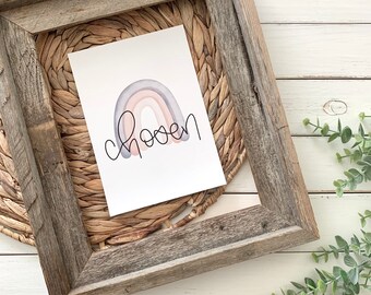 Chosen Rainbow Art Print - 1 Peter 2:9 - scripture print - 5x7 8x10 - nursery print