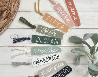 CUSTOM Name Bookmark - acrylic bookmark - handpainted
