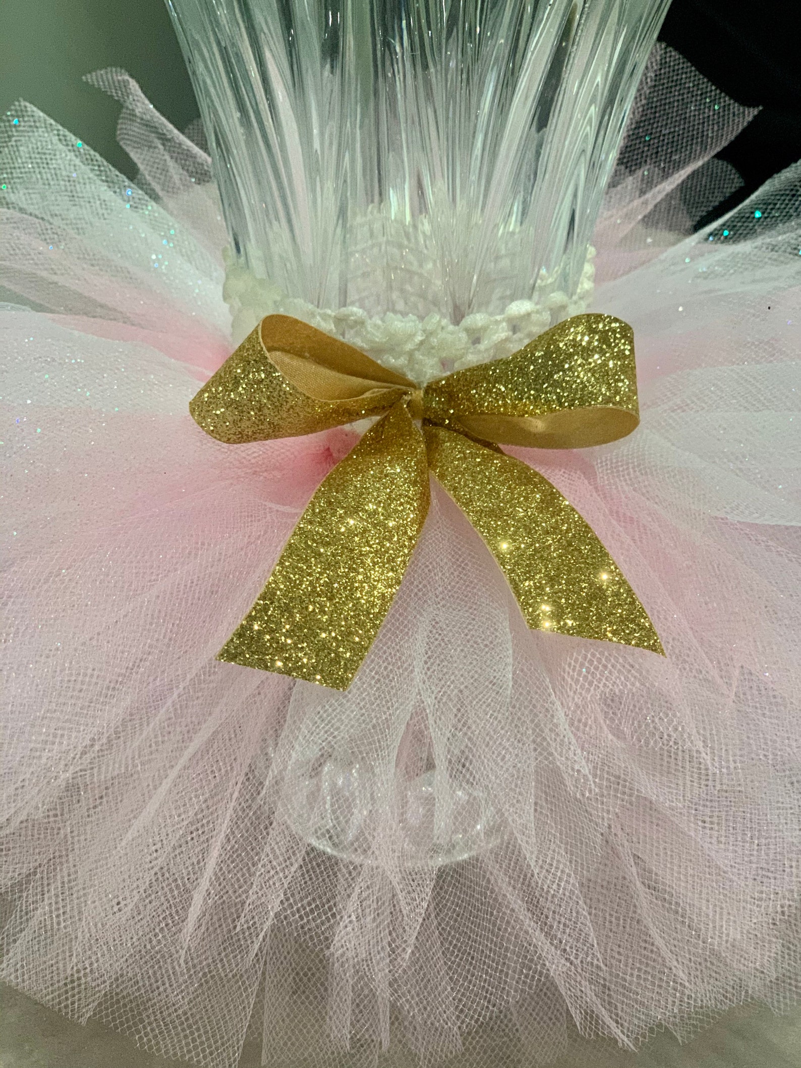 Pink Vase Tutu Skirt With Gold Ribbon . Baby Shower Etsy