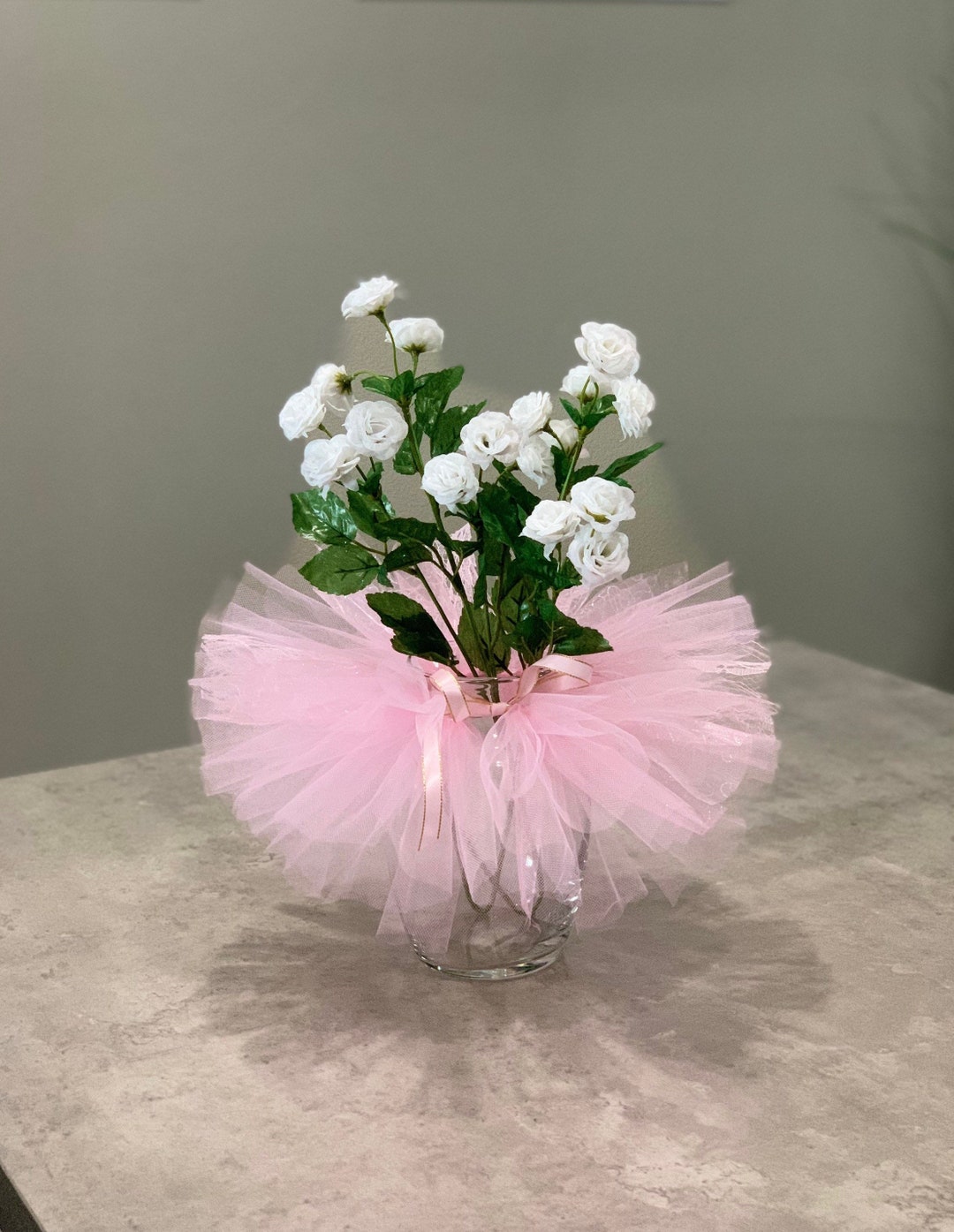 Pink Lace Vase Tutu Skirt. Baby Shower Decoration. Wedding Decoration. Etsy