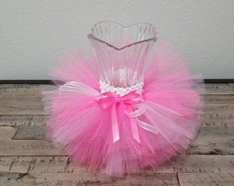 Hot Pink and sparkle vase tutu skirt. Candy jar tutu.Baby shower decoration. Wedding decoration
