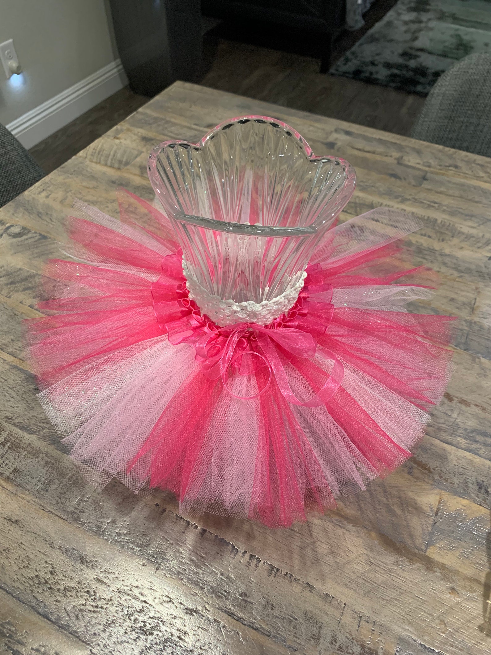Pink vase tutu skirt. Baby shower decoration. Wedding Etsy