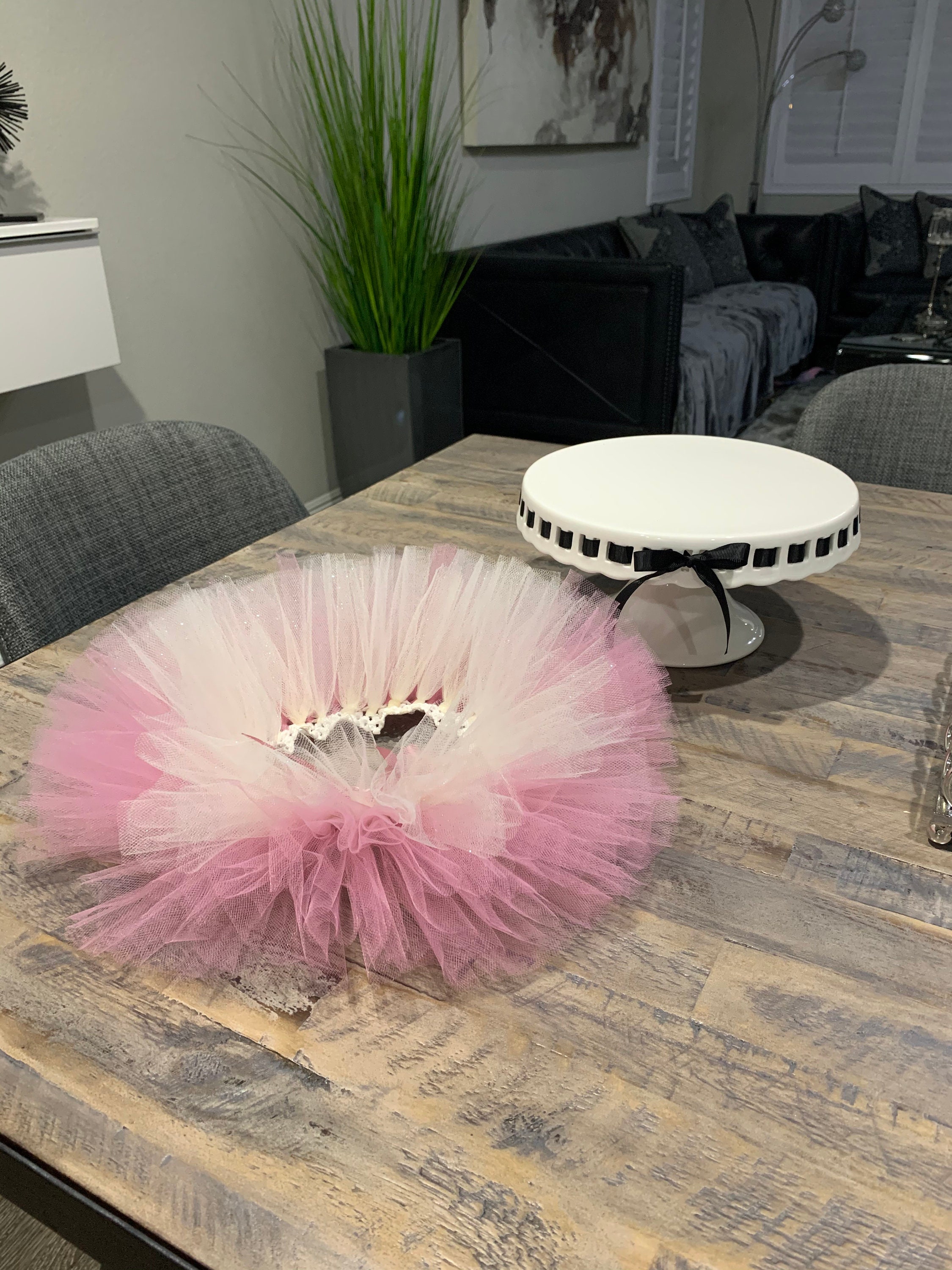 Cake Stand Tutu Skirt. Rosy Mauve Pink and Ivory Sparkle Etsy