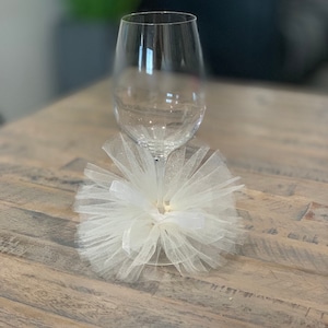 Ivory with sparkles Wine Glass Tutu