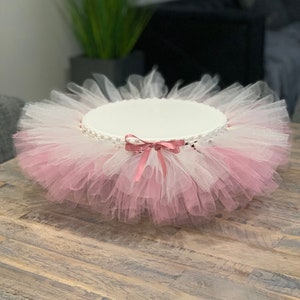 Cake stand tutu skirt. Rosy Mauve Pink and ivory sparkle tutu.Baby shower decoration.  Wedding decoration.