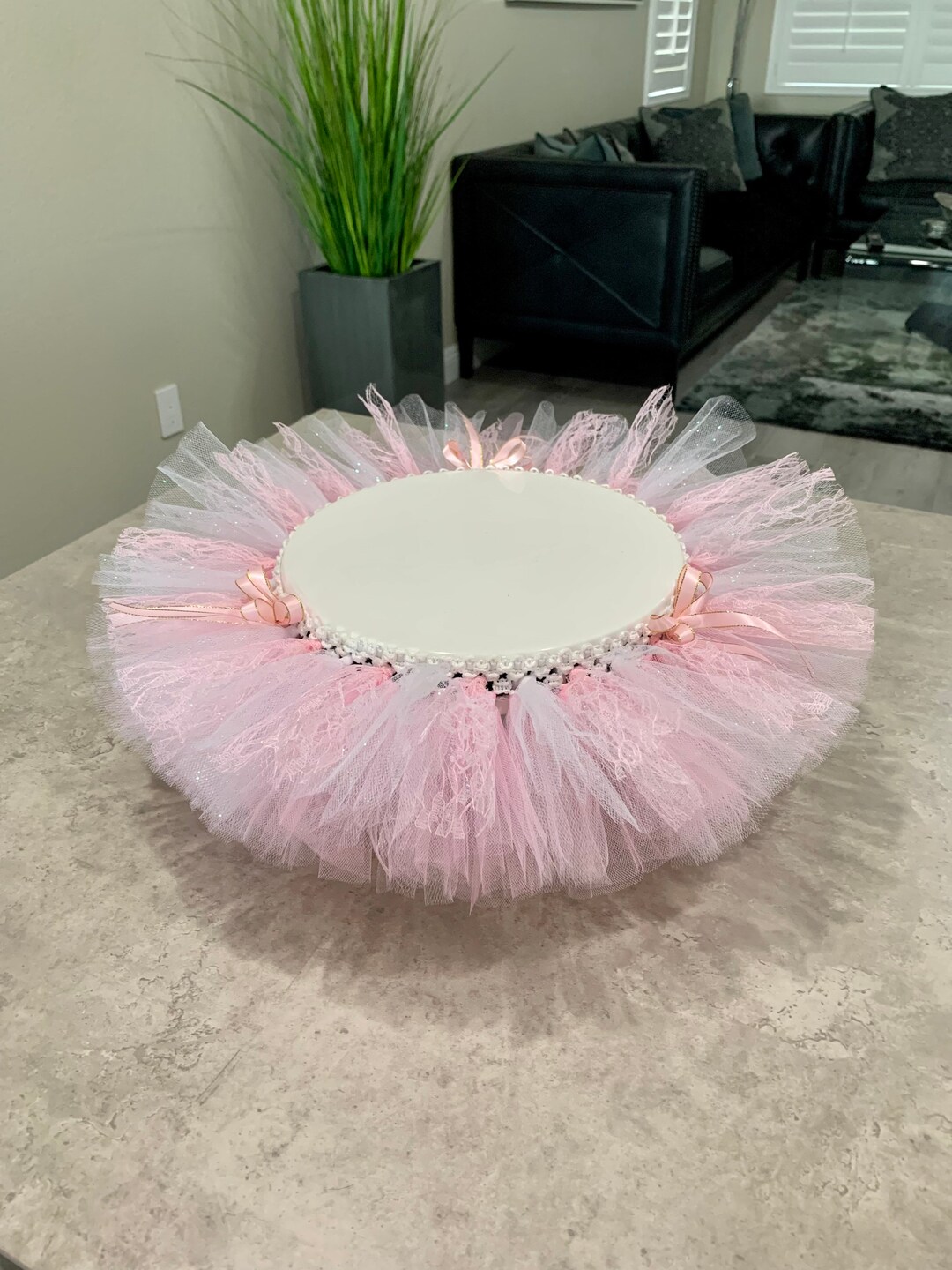 Pink Cake Stand Tutu Skirt. Baby Shower Decoration. Wedding Decoration