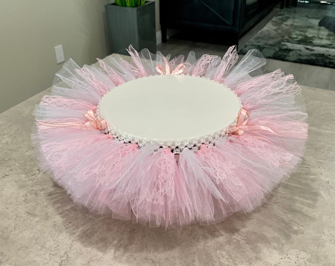 Pink Cake Stand Tutu Skirt. Baby Shower Decoration. Wedding Decoration