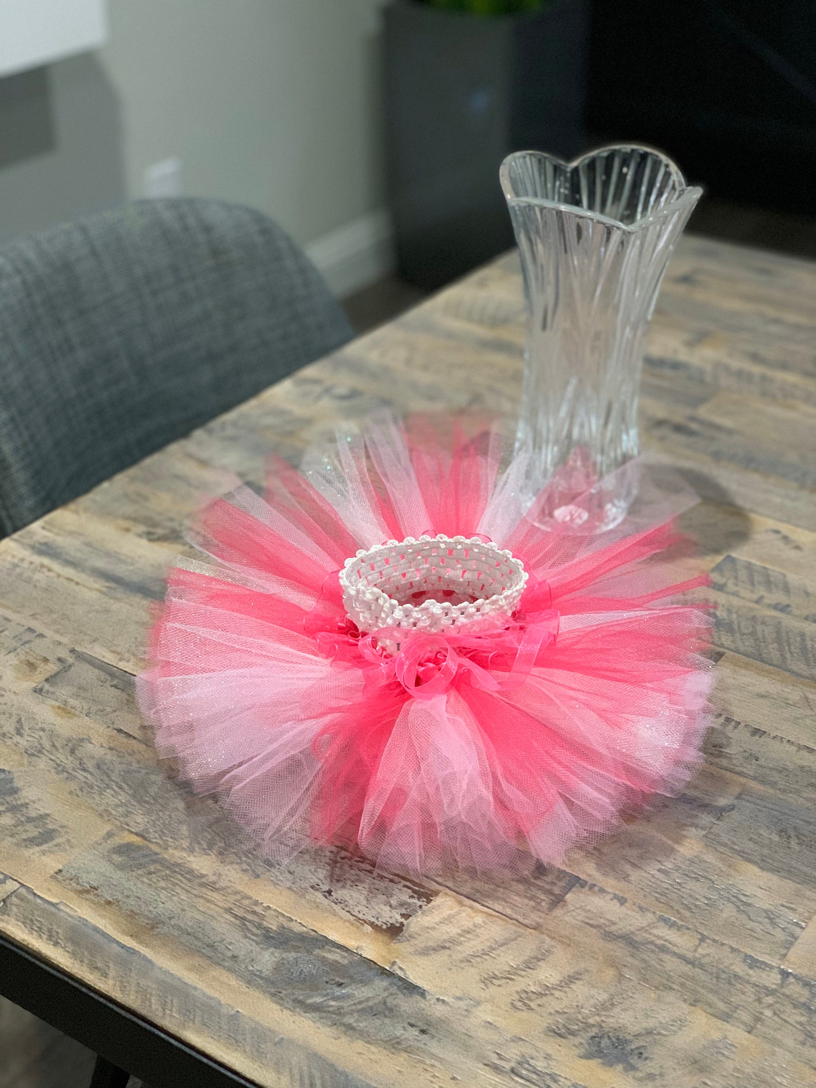 Pink vase tutu skirt. Baby shower decoration. Wedding Etsy