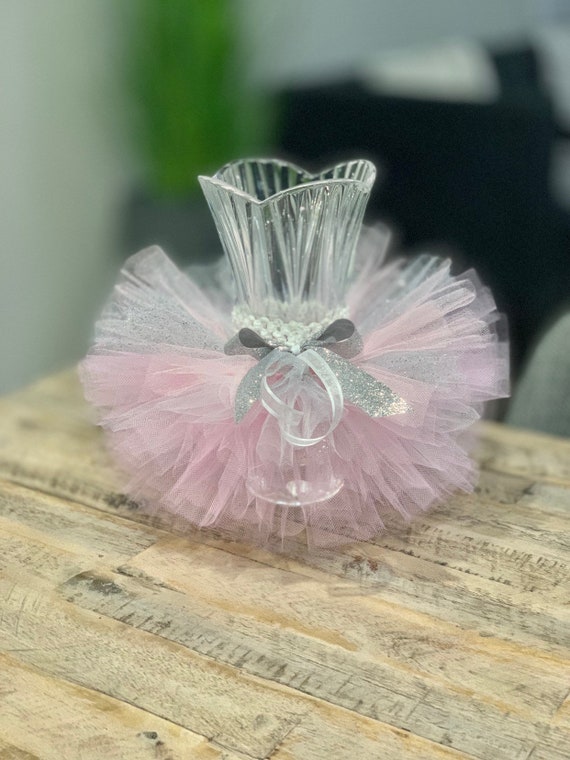 Pink And Silver Vase Tutu Skirt Baby Shower Decoration Etsy