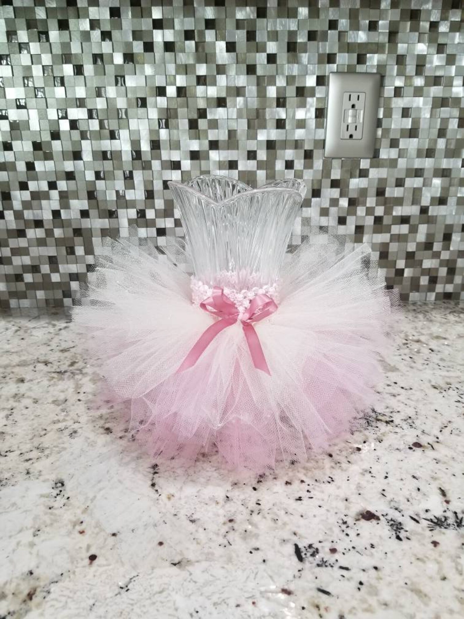 Pink and Glitter Ivory Vase Tutu Skirt. Candy Jar Tutu.baby Etsy